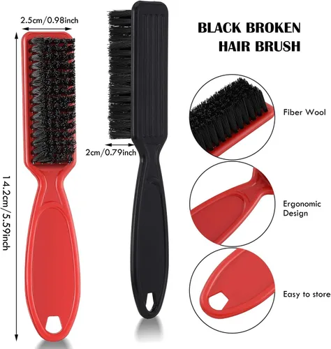 Miniatura 7 de Patelai 12 piezas de cepillo de peluquero de nailon a granel, cepillo de limpieza para recortadora, suministros de peinado para recortadora, Negro