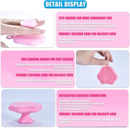 Miniatura 4 de Mini cepillo de limpieza facial de silicona, exfoliante facial manual, almohadilla de cepillo de limpieza, limpiador facial suave para exfoliar