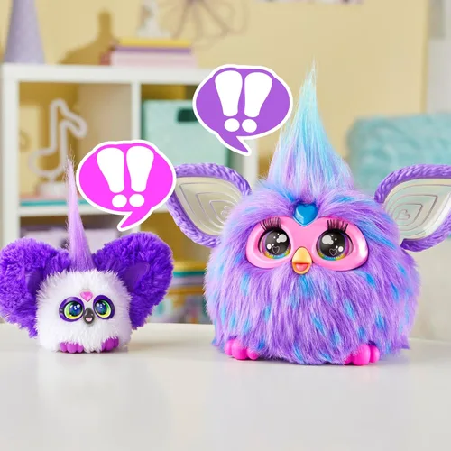 Miniatura 7 de Furby Furblets Bam-Boo Mini Friend, juguetes de peluche electrónicos para niñas y niños, panda, blanco y negro, habla furbish y reproduce música