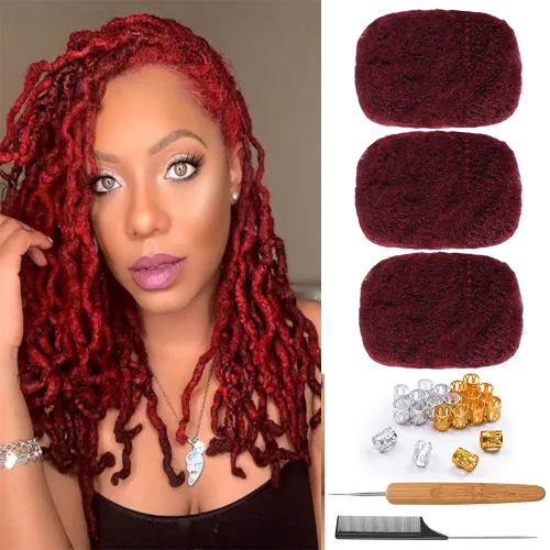 Miniatura 65 de Extensiones Loc de 10 pulgadas de grosor de cabello humano de 10 pulgadas, 10 hebras, extensiones de rastas de cabello humano para mujeres