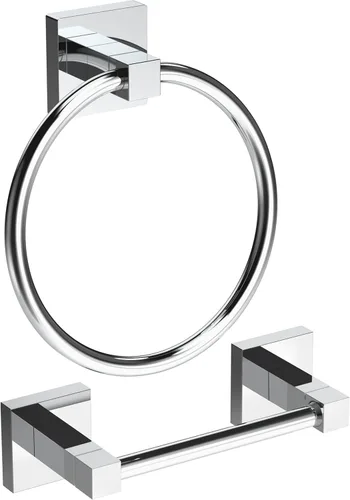 Miniatura 12 de Ruacq Soporte de papel higiénico de níquel cepillado, anillo de toalla, accesorios de baño, juego de accesorios de baño de doble poste giratorio