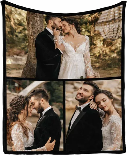 Miniatura 15 de Manta personalizada con tus fotos favoritas, manta personalizada con mis propias imágenes para familia, mamá, papá, hija, hijo, perro, hermanas
