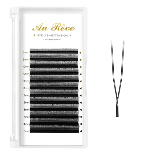 Miniatura 8 de Extensiones de pestañas YY, extensiones de pestañas Y, rizo D, 0.003 in, 0.472 in, bandeja mixta en forma de Y, volumen 4D, pestañas postizas de uso