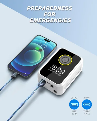 Miniatura 8 de Inflador inteligente de neumáticos de inflado rápido, compresor de aire portátil, batería recargable inalámbrica y bomba de aire automática de 12 V