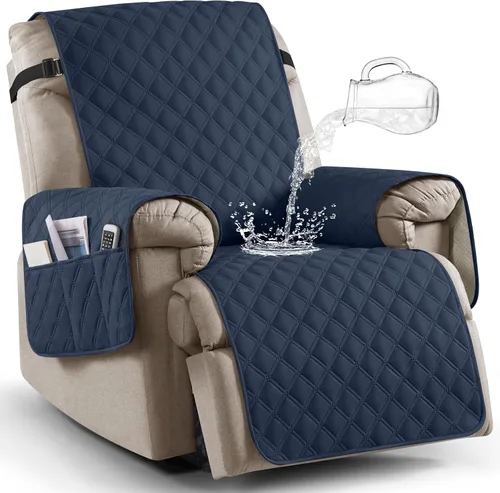 Miniatura 31 de Ruaozz Funda para Silla Reclinable 100% Impermeable Antideslizante de Tamaño Grande Funda Reclinable para Silla Reclinable Grande Funda de Asiento
