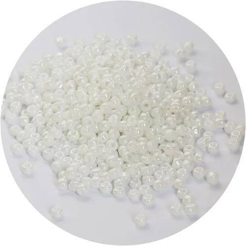Miniatura 20 de Bala&Fillic Cuentas de semillas de color blanco de 0.157 pulgadas, aproximadamente 1200 piezas/3.53 oz en bolsa, 6/0 cuentas de vidrio para hacer