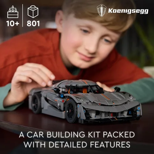 Miniatura 2 de LEGO Technic Koenigsegg Jesko Absolut - Hiperauto gris, juego de construcción de autos deportivos para niños y niñas, carreras de vehículos