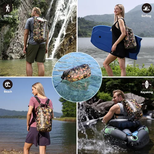 Miniatura 6 de MARCHWAY - Bolso seco flotante e impermeable 1.32/2.64/5.28/7.93/10.57 galones, parte superior enrollable, mantiene secos equipos de kayak rafting