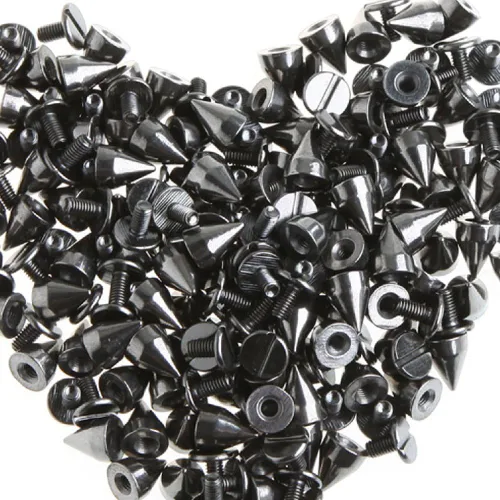 RUBYCA 30 juegos de 0.354 in color negro plomizo bala cono de espiga de metal tornillo trasero DIY cuero-artesanía