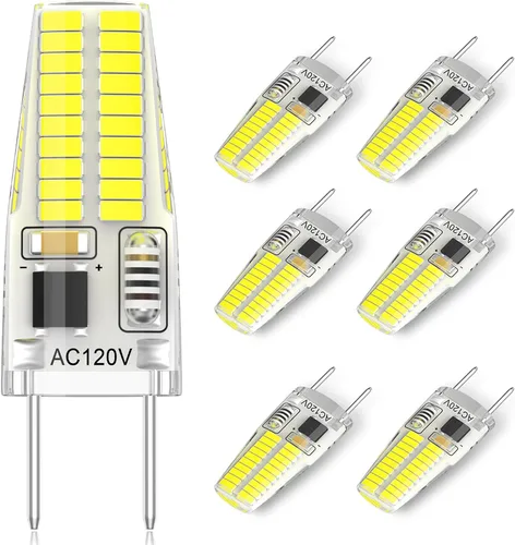 Bombilla LED G8 regulable, 120V 20W 25W T4 JCD Tipo Base Bi-Pin, reemplazo de halógeno para iluminación de casquillo bajo gabinete, luz blanca