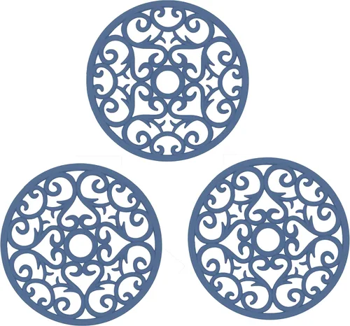 Makerstep Juego de 3 salvamanteles de silicona con diseño de corazón, almohadillas calientes para encimera y mesa. Antideslizante, platos para Azul
