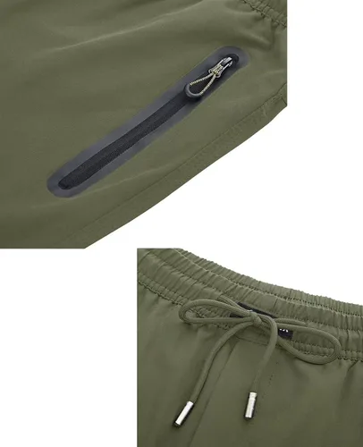 Miniatura 5 de BIYLACLESEN Pantalones de correr para hombre, ligeros, de secado rápido, para senderismo, con bolsillos con cremallera