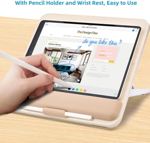 Miniatura 7 de Soporte de madera para tableta para iPad Pro 12.9/11, Air, Mini, Fire HD, Samsung Galaxy Tab y más - Soporte portátil ajustable