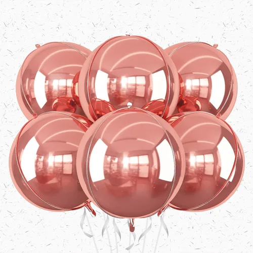 Miniatura 41 de 6 globos redondos negros de aluminio, globos redondos gigantes 4D, globo negro metálico de 22 pulgadas para Año Nuevo, cumpleaños, boda, graduación