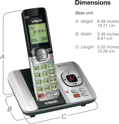 Miniatura 11 de Teléfono inalámbrico VTech DECT 6.0, Plateado 3 Teléfonos Plata