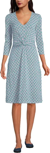 Miniatura 2 de Lands' End Vestido de algodón ligero modal con manga 34 y cuello en V para mujer