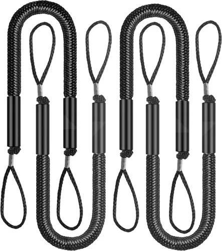 Miniatura 10 de Cuerda de amarre elástica para barcos, kayak, moto acuática, pontón, canoa, lancha motora, azul (4X)