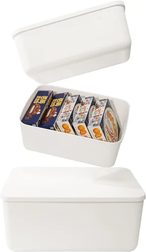 Yishyfier Cestas Contenedores Cajas de Almacenamiento de Plástico Con Tapas, Contenedor Organizador Contenedores Organizadores de Almacenamiento