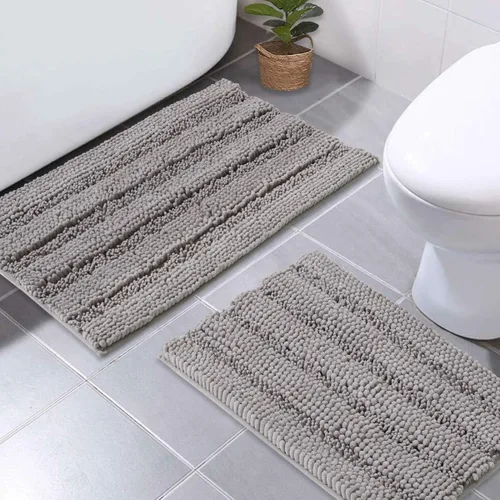 Miniatura 28 de NICETOWN Tapete negro para baño, antideslizante, suave, absorbente de agua, tapete de bajo perfil para entrada, tapete para vestíbulo, puerta