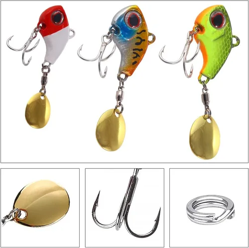 Miniatura 5 de 3 piezas de señuelo anzuelo de pesca señuelo de pesca cebo artificial 3D ojos señuelo de pesca suave cebos de un solo gancho para perca, trucha