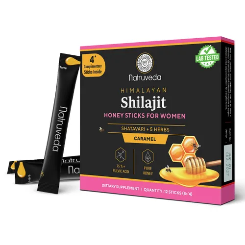 Miniatura 13 de Natruveda, Himalayan Shilajit - Palitos de miel para hombres y mujeres, 75% más de ácido fúlvico y oligominerales, miel cruda, azafrán y resina