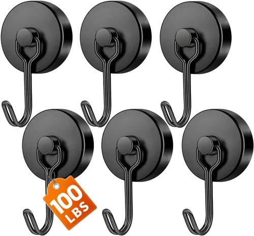 Miniatura 18 de FINDMAG Ganchos magnéticos giratorios de 60 libras, paquete de 4 ganchos magnéticos de neodimio resistentes, ganchos magnéticos fuertes para colgar