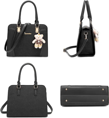 Miniatura 101 de Bolsos de mano de moda para mujer, bolsa de hombro, asa superior, bolsa de mano, juego de 4 piezas