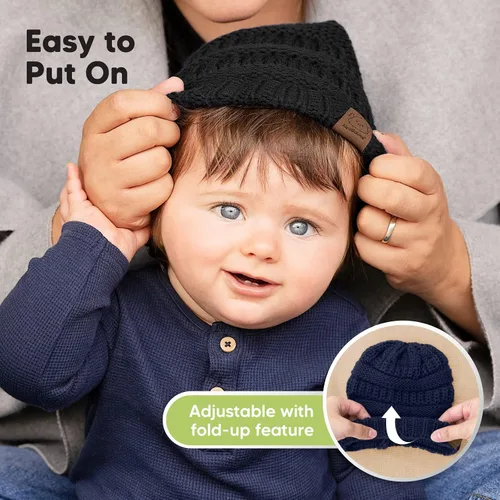 Miniatura 8 de Paquete de 3 gorros de bebé, sombreros de bebé de 0 a 6 meses, sombreros para recién nacidos, sombreros para bebé, sombreros para bebé, gorro