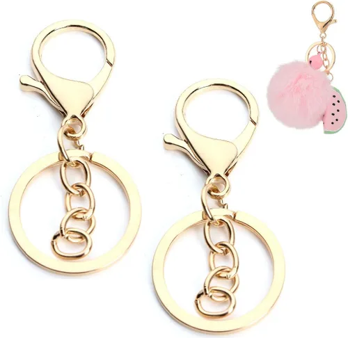 GBSTORE 10 llaveros abiertos con cierres de langosta y cadena de extensión, gancho para llavero para hacer joyas, encontrar accesorios de llaveros