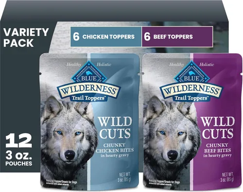 Miniatura 14 de Blue Buffalo Wilderness Trail Toppers Wild Cuts - Alimento húmedo natural para perros con alto contenido de proteínas, bocados de pollo en salsa