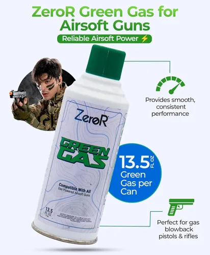 Miniatura 2 de ZeroR® Green Gas Fuel for Airsoft Pistols 13.5 fl oz Each (11.8 oz by Total Weight)