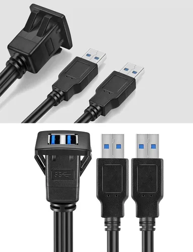 Miniatura 6 de 1M USB3.0 - Cable de panel de extensión USB 3.0 para automóvil, barco, motocicleta (3 pies)