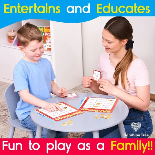 Miniatura 4 de Juego de bingo de palabras de vista THE BAMBINO TREE Nivel 1 y 2 - Juegos educativos para niños - Aprende a leer vocabulario para jardín de infantes