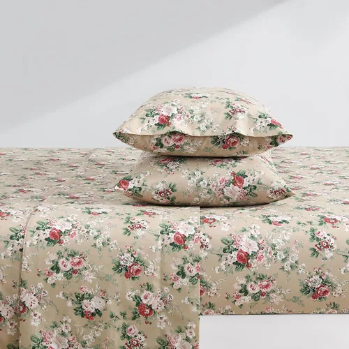 Miniatura 3 de Laura Ashley - Sábanas tamaño King, juego de ropa de cama de percal de algodón, ligeras y transpirables para decoración del hogar