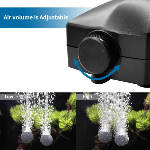 Miniatura 3 de Aquarium Air Pump Single Outlet/Dual Outlet Adjustable Aerator with Accessories for 10-100 Gallon Fish Tank