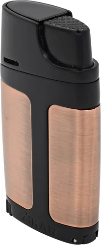 Xikar ELX - Encendedor de llama de doble chorro con punzón de puros de 0.354 in, diseño ergonómico, bronce vintage Bronce con negro