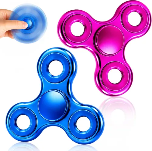 Fidget Spinners 2 unidades, juguete de metal para aliviar el estrés, giro silencioso de alta velocidad, reducción de enfoque y ansiedad, juguetes
