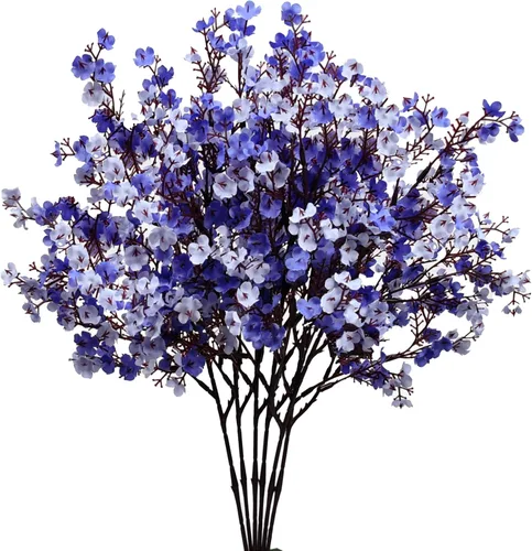 Miniatura 30 de Mandy's 6 paquetes de flores artificiales de aliento de bebé beige marrón 18.5 Inch Silk Gypsophila European Style Modern Home Decor Centerpiece