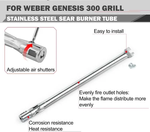 Miniatura 7 de Genesis 300 Piezas de repuesto para parrilla Weber Genesis E-310 E-320 E-330 S-330 EP-310 EP-330 Piezas de parrilla de 17.5 pulgadas Barras