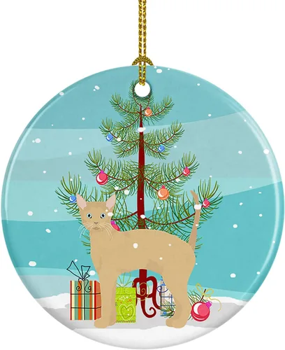 Miniatura 231 de Caroline's Treasures Adorno de cerámica con texto en inglés "Merry Christmas" para colgar en el árbol de Navidad, decoración para el hogar, Navidad