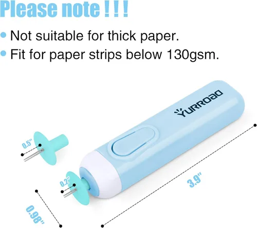 Miniatura 5 de Bolígrafo eléctrico, herramienta de doble punta 2 en 1 para tiras de papel de 1/16 a 3/8 pulgadas (0.059 in a 0.394 in), herramienta de relleno