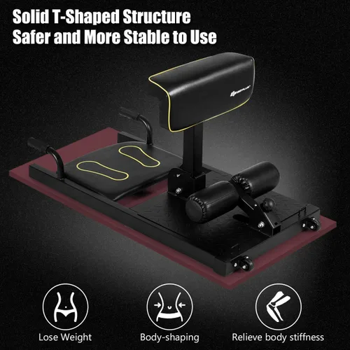 Miniatura 8 de Goplus Máquina de sentadillas profundas, 8 en 1 Sissy Squat Fitness Equipo funcional de entrenamiento de entrenamiento para sentarse y empujar hacia