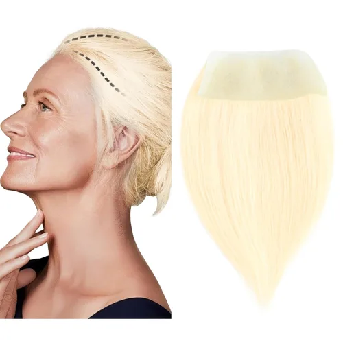 Miniatura 32 de Reemplazo de cabello humano con cicatrices, quemaduras accidentales sin vello para hombres y mujeres, pérdida de línea de cabello, cinta recta