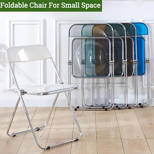 Miniatura 5 de HM&DX Juego de mesas y sillas plegables, mesa y taburete de acrílico para TV, escritorio pequeño y moderno, mesas auxiliares plegables para sala