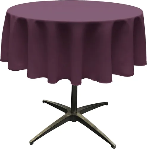 Miniatura 132 de LA Linen - Mantel redondo lavable de popelina de poliéster, resistente a manchas y arrugas, 51", mantel de tela para comedor, cocina, fiesta, Negro