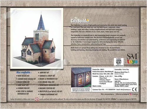 Miniatura 4 de The CityBuilder Kit de fabricación de modelos de cartón para iglesia - Edificio de ferrocarril modelo a escala O