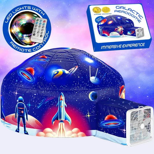 Miniatura 9 de W&O Aerodome Arctic Camo con luces LED y sonido, se infla en segundos para niños de 3 a 12 años (ventilador no incluido)