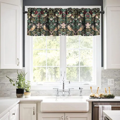 Miniatura 3 de William Morris - Cenefa de cocina, diseño retro de ladrones de fresas, estampado floral, para cocina, sala de estar, baño, cafetería, decoración
