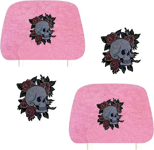 Miniatura 17 de ALLBrand Fundas universales para reposacabezas de asiento de automóvil, camión, con diamantes de imitación, color rosa, paquete de 2