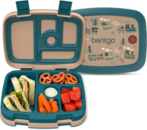 Miniatura 45 de Bentgo Kids Prints - Lonchera de 5 compartimentos estilo bento, a prueba de derrames, porciones de tamaño ideal para niños de 3 a 7 años, duradera